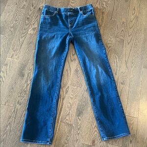 Betabrand Women’s Straight Leg Jeans Medium Wash Size L